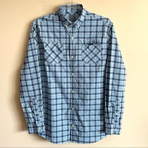 VINEYARD VINES Boy’s Spearfish Performance Harbor Shirt Long-Sleeve Blue Plaid